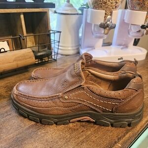 Men's Brown Leather Slip-On Casual Loafers